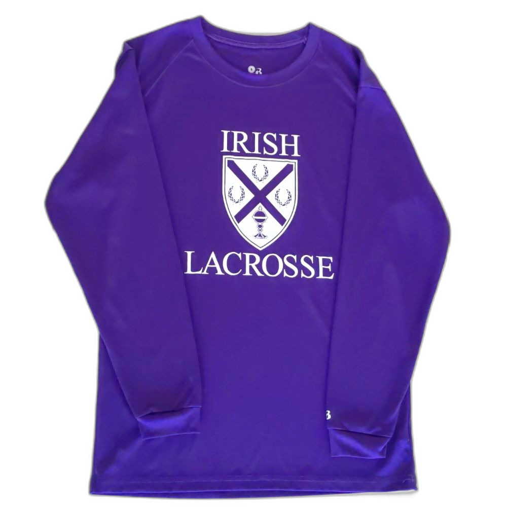 Womens Badger Sport Irish Lacrosse Dark Purple Long Sleeve Athletic Shirt Size S
